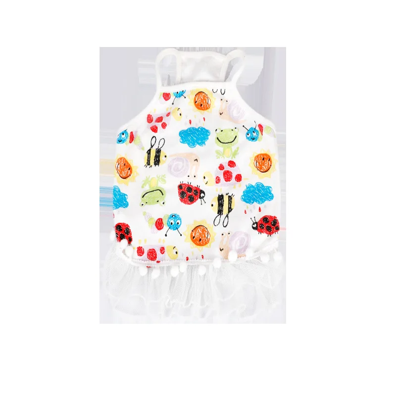 Bee ladybug skirt Летняя одежда для собак, мелок для питомцев, маленький жилет, плюшевый Французский бульдог, одежда для маленьких и средних собак - Цвет: Bee ladybug skirt