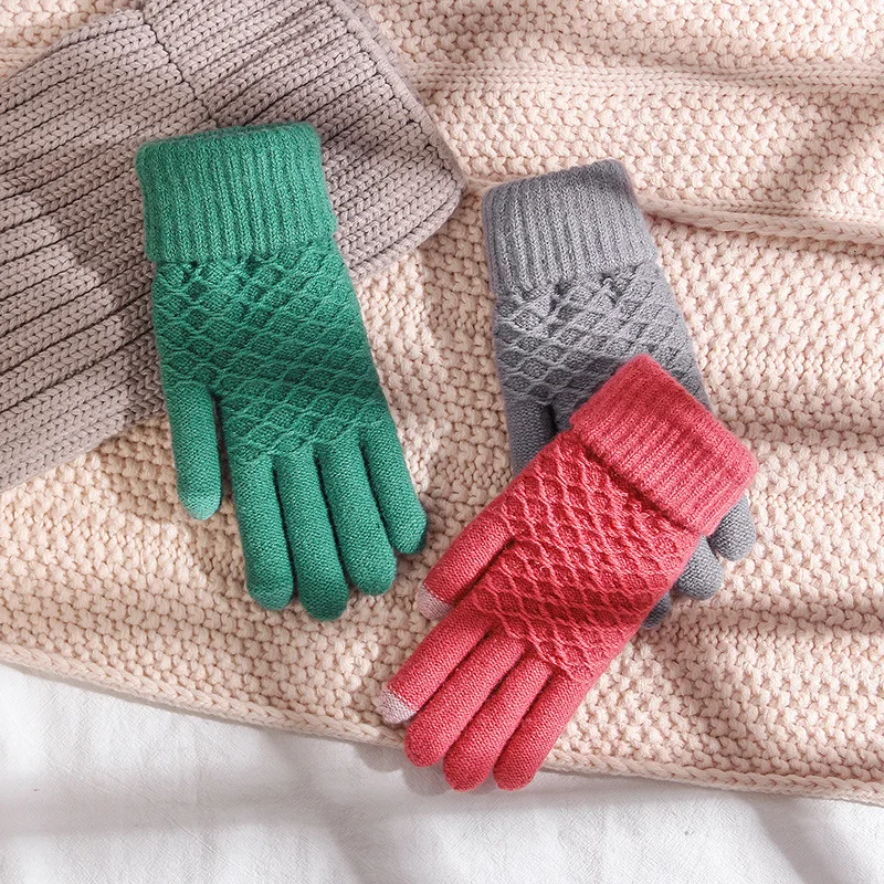 Перчатки зимние Guantes Invierno Mujer плюс толстые теплые Neri бархатные пять пальцев Сенсорный экран Eldiven Modis Gants Femme варежки