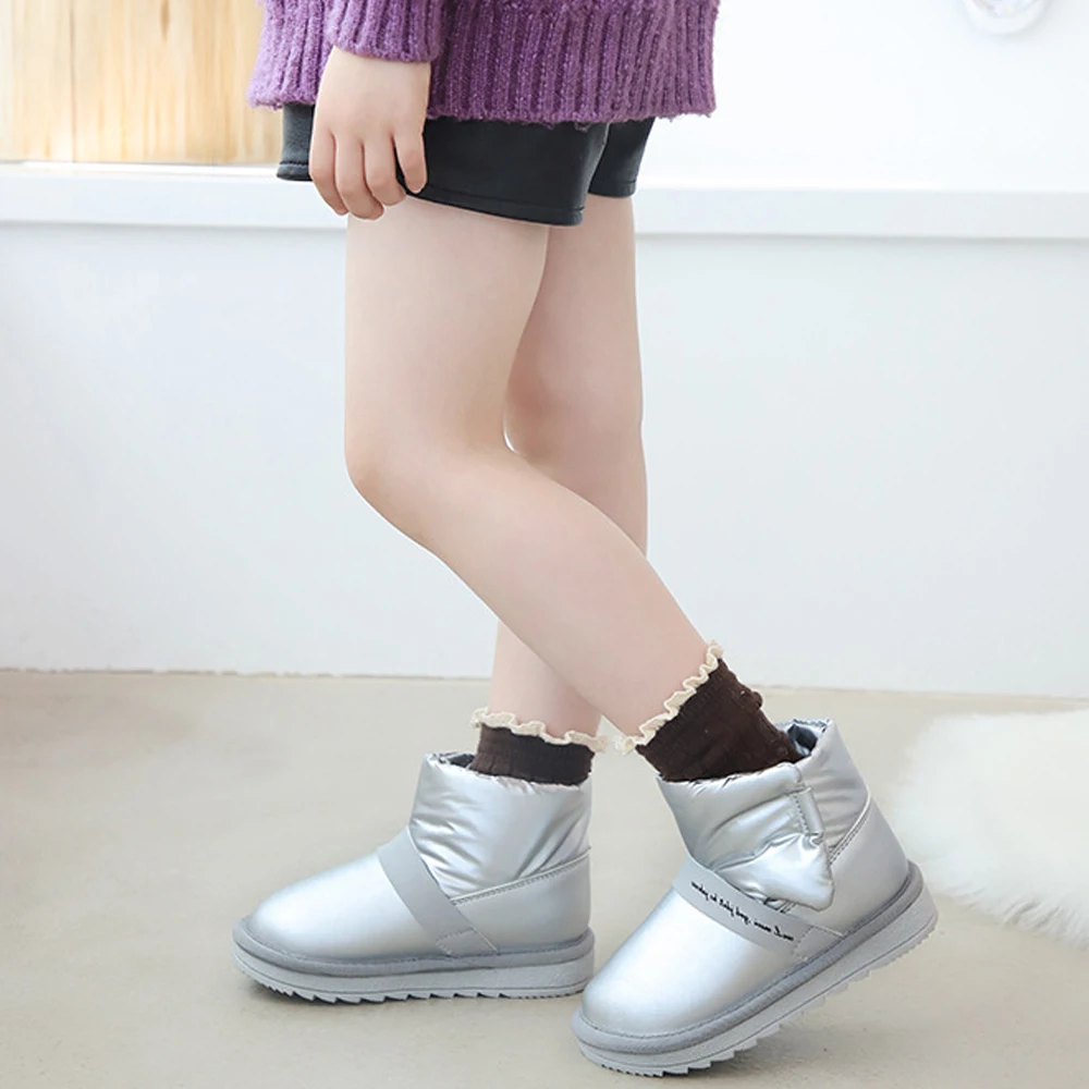 Winter Warm Children Shoes Waterproof Girls Boots 2-6 Years Kids Snow Boots School Girl Shoes US 8/9/9.5/10/10.5 D30