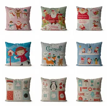 

Christmas Pillowcase Living room Decorative Pillows Christmas Cushion Cover Couch Linen Pillow Chair Cushion Cover 45X45 40X40