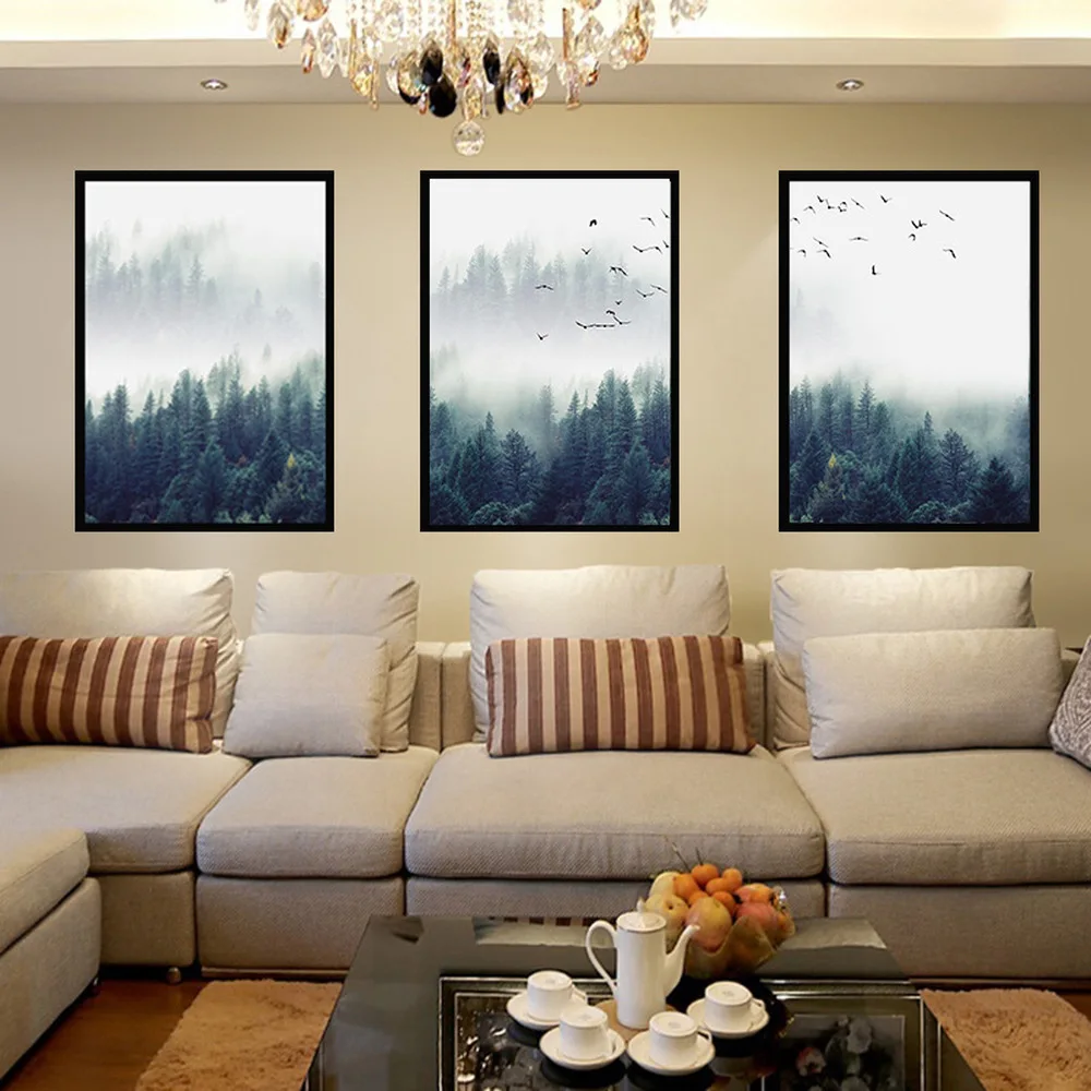 

Forest Landscape Decorative Paintings Nordic Simple Three-bedroom Living Room Wall Canvas Art Paintings Wonderland