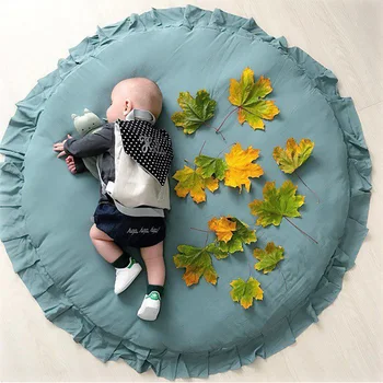 

Cotton Baby Play Mat Round Carpet Around Children Toys Baby Kids Room Decoration Pink Non-Slip Rug 105cm Kids Round Crawling Mat