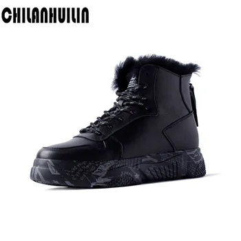 

brand shoes platform women winter warm snow boots female casual sneakers real leather female ankle boots real fur dress shoes
