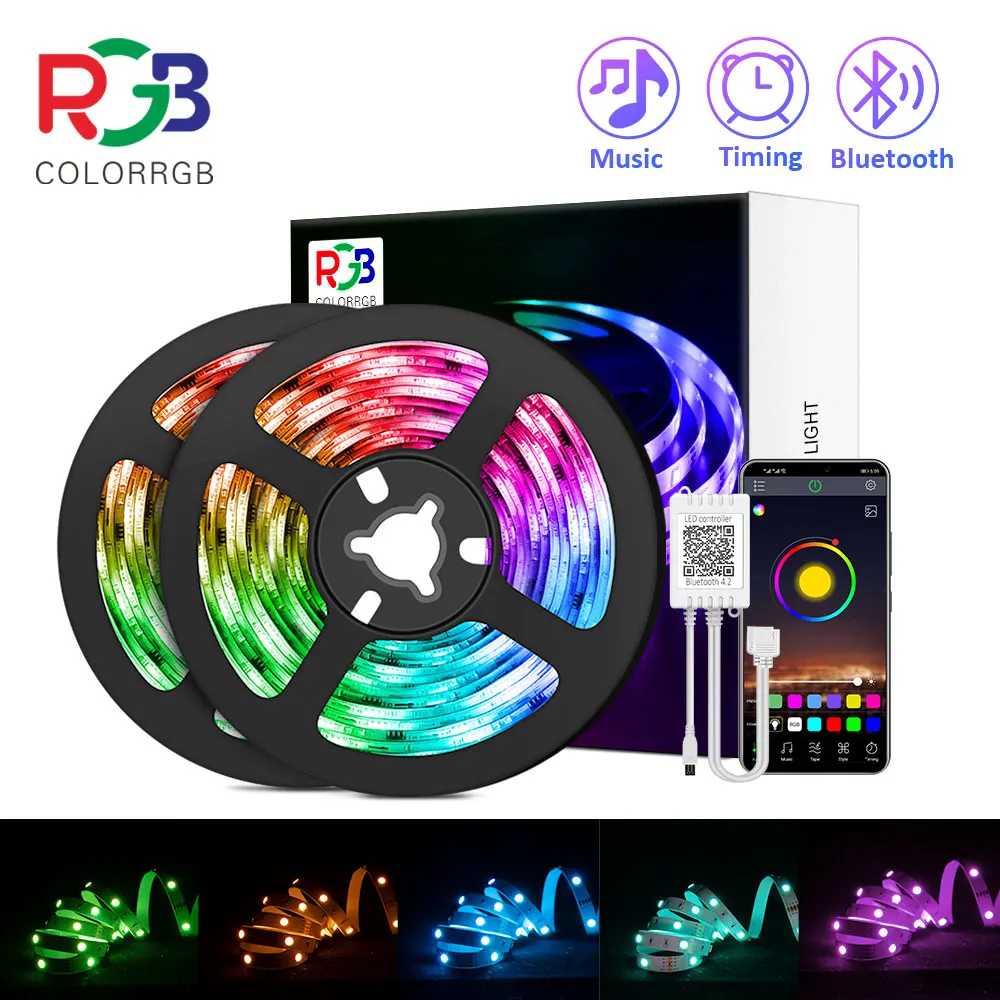 LED Strip Light ,RGB 5050, Flexible Ribbon, DIY Led Light Strip Phone APP Bluetooth 1