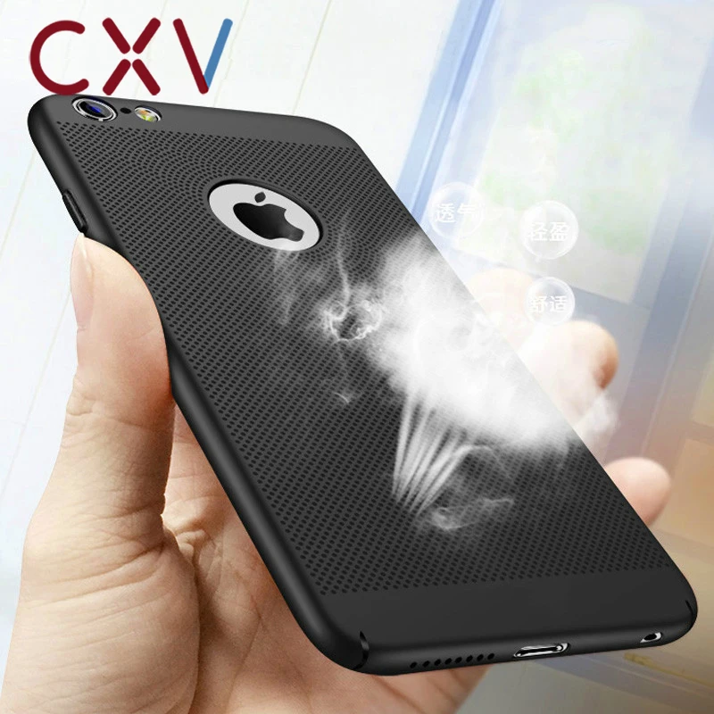 Ultra Slim Hollow Phone Case For iPhone X XS MAX XR 7 8 Plus Heat Dissipation Cases Hard PC Back Cover |