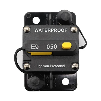 

50A Amp Car Auto Audio Marine Boat Audio Circuit Breaker DC 12V/24V/48V Waterproof Circuit Breaker Reset Fuse Inverter