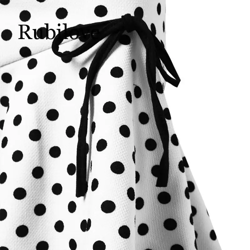 Women's Midi Flounced Skirt Causal Pencil Formal Skirt Work Mermaid Bodycon Dot Skirt