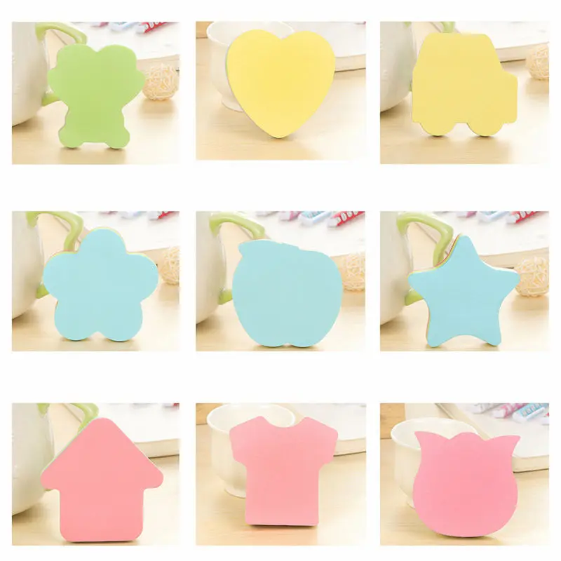 

Self-Stick Notes in Different Shapes, Colorful Super Sticky Notes,100 Sheets/Pad for Students, Home, Office, Easy Post(Pack of