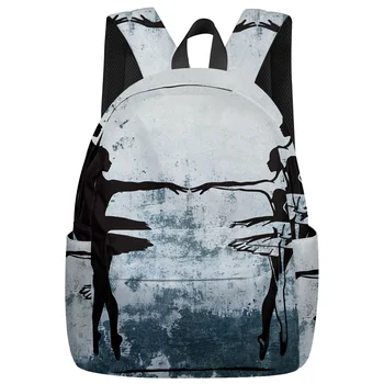 

Ballet Dancer Danced Wall Internal Frame Backpacks Backpack With Wheels Bottle Side Pockets Shoes Compartment Scratch-Resistant