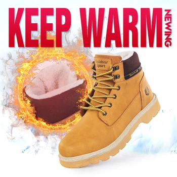

Fashion Men's Business Casual Shoes Martins Ankle Boots Work Shoes High-top Hiking Shoes Warm Snow Boots 2019 New