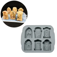 3D Силиконовые Формочки для шоколада на Хэллоуин, силиконовые формы для льда, коктейли, виски со льдом, прессформы, лотки для приготовления бара, вечерние коктейли