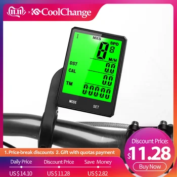 

CoolChange Wireless Bike Computer Speedometer Odometer Rainproof Cycling Bicycle Computer Bike Measurable Temperature Stopwatch