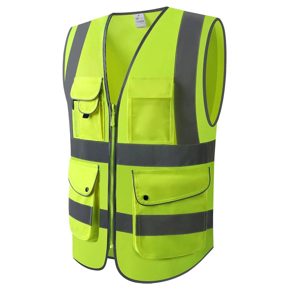 Chaleco reflectante de alta visibilidad para hombre, chaqueta de Moto para montar en la noche, ropa de trabajo Hi Vis, chaleco de seguridad para el trabajo de construcción, Verano