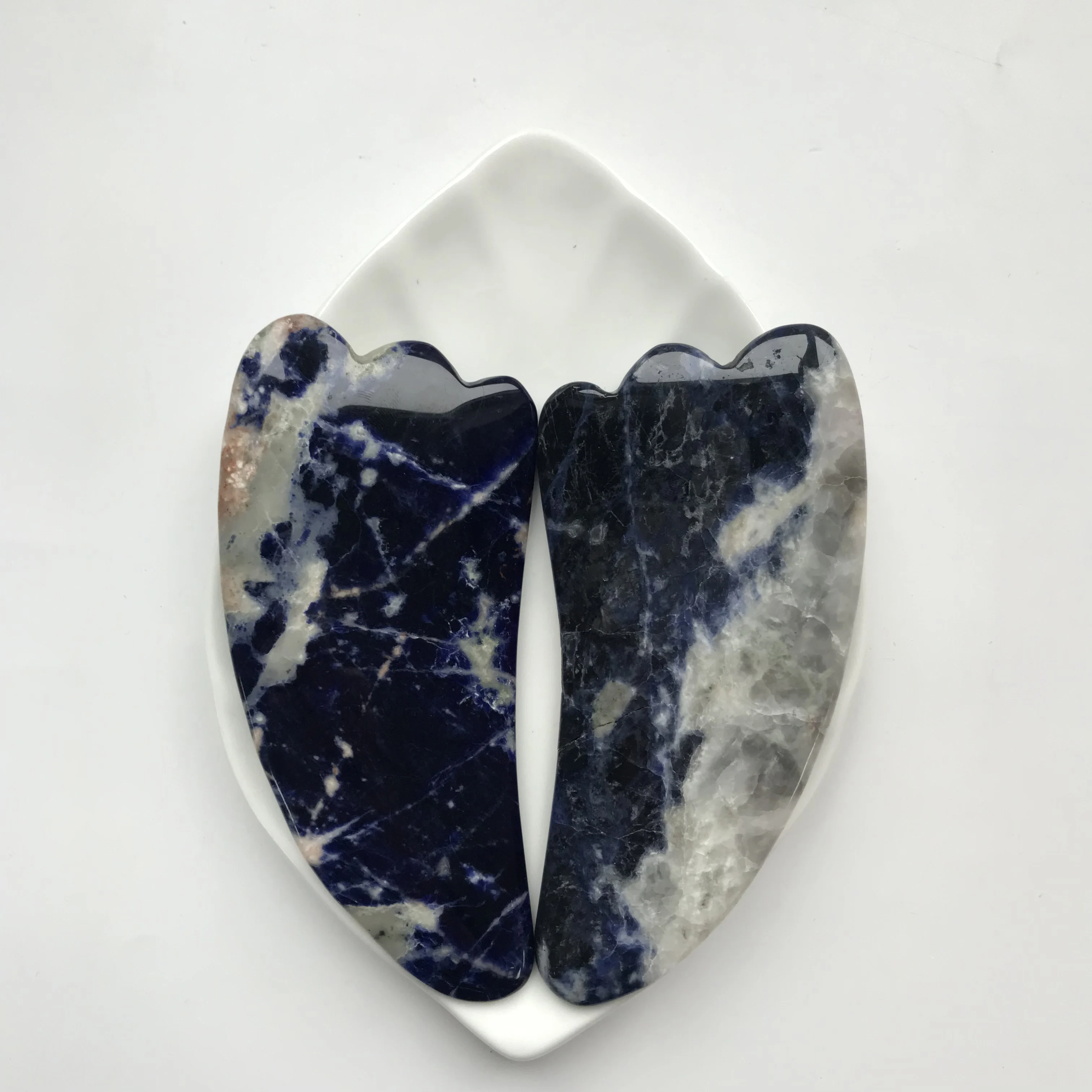 Высококачественная доска Sodalite Guasha форма камня ручная работа и полировка для подарка и домашнего декора WT
