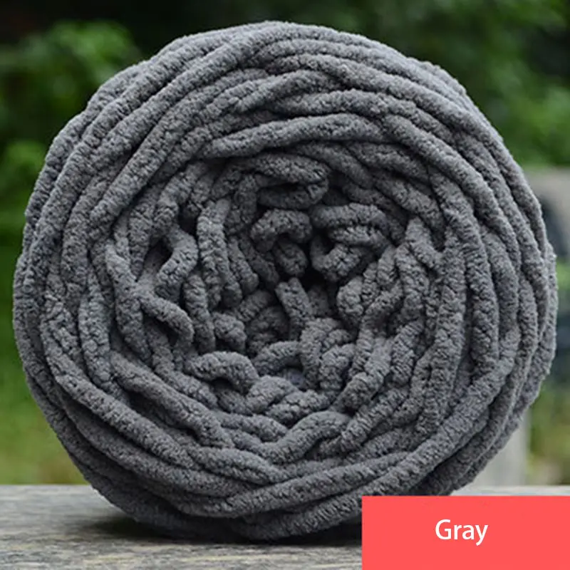 100 г домашняя цветная пряжа ручной вязки Для крашеного шарфа ручное вязание мягкая молочная Хлопковая Пряжа Толстая шерстяная пряжа гигантское шерстяное одеяло - Цвет: Gray