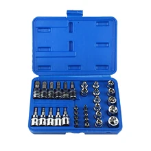 34 шт. хром ванадиевой стали пресс партия рукав ЗВЕЗДА E розетка Torx держатель мелких предметов 4 мм-60 мм