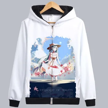 

Unisex Anime VOCALOID Hatsune Miku coat jacket Hoodies Hatsune Miku Casual Zipper Hooded Hoodie Cardigan jacket