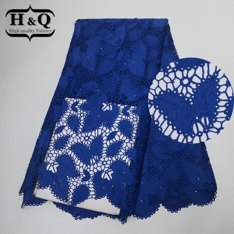 

Water Soluble Lace Fabric African Lace Fabric Embroidered 5 Yards/pcs Hollow Out Lace Fabric With Stones For Wedding Decoration