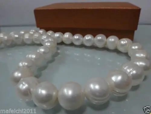 

HABITOO HUGE 9-10MM NATURAL SOUTH SEA WHITE BAROQUE PEARL NECKLACE 18" Jewelry Chains Necklace for Woman Choker Wholesale