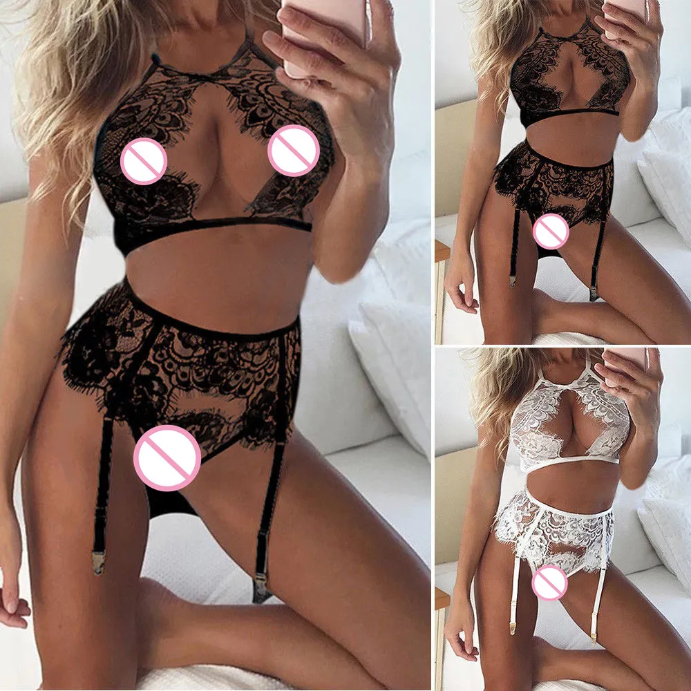 

Ladies Women Sexy Lingerie hot Exotic Sets Nightgown Fashion Female Babydoll Underwear Lace Bra Garter G-String Sets Sleepwear
