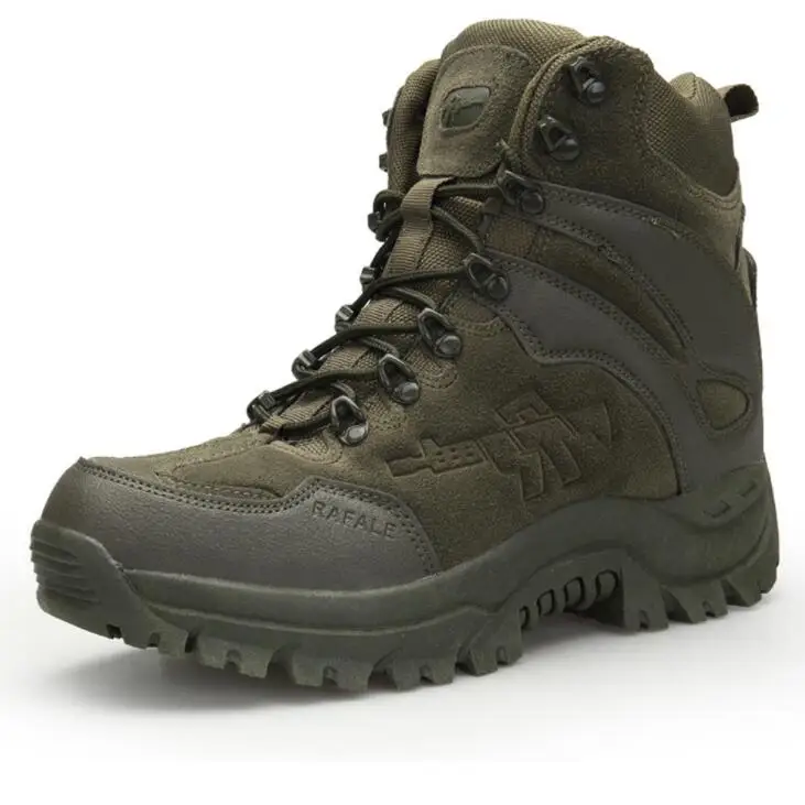 Зимняя мужская водонепроницаемая походная обувь армейские ботинки тактические военные ботинки уличные противоскользящие спортивные ботинки мужские кроссовки - Цвет: A 09 Green