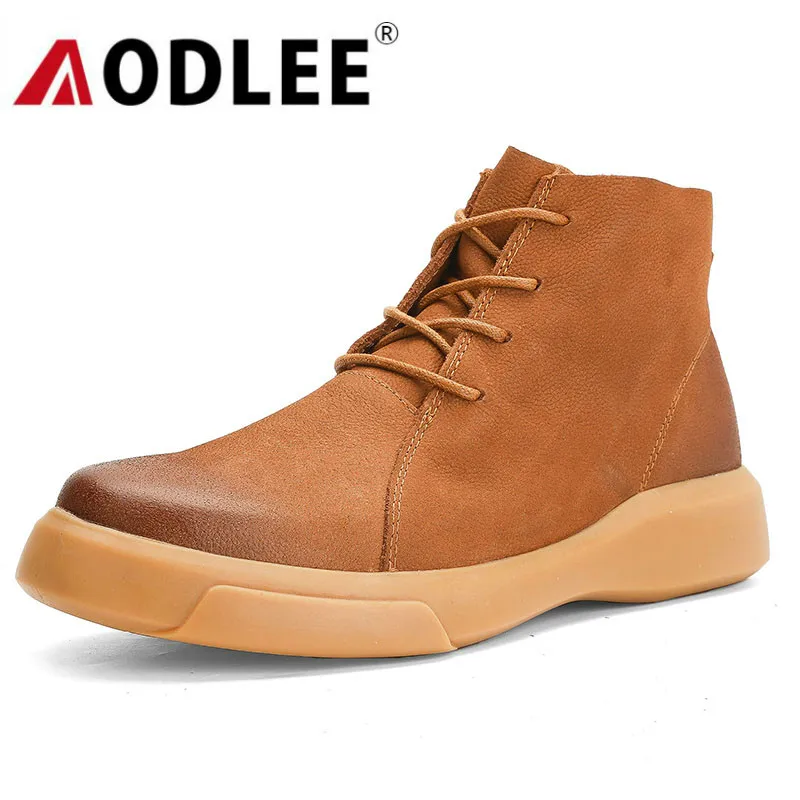 AODLEE/Мужская обувь; модные мужские зимние ботильоны; повседневная обувь с высоким берцем; мужская кожаная обувь; ботинки «Челси»; botas hombre