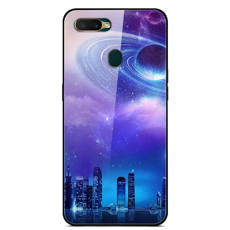 Для OPPO AX7 чехол 6,2 ''стеклянная жесткая задняя крышка для OPPO A7 OPPOA7 CPH1901 чехол из закаленного мягкого бампера для OPPO A5S A7 A 7 ax7 a x7