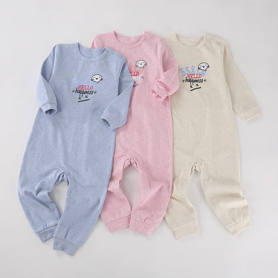 Baby Boy Girl Cotton Rompers Children Jumpsuits Toddler One pieces Pajamas Autumn Spring Sleepwear Long Sleeve Home Wear 24m-5t