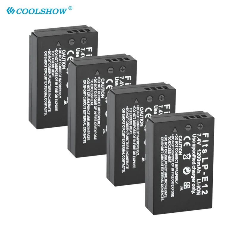 Camera battery LP-E12 LPE12 LP E12 1200mAh for Canon Rebel SL1 100D Kiss X7 EOS-M EOS M M2 EOS M10 M50 M100 1200mAh Batteries