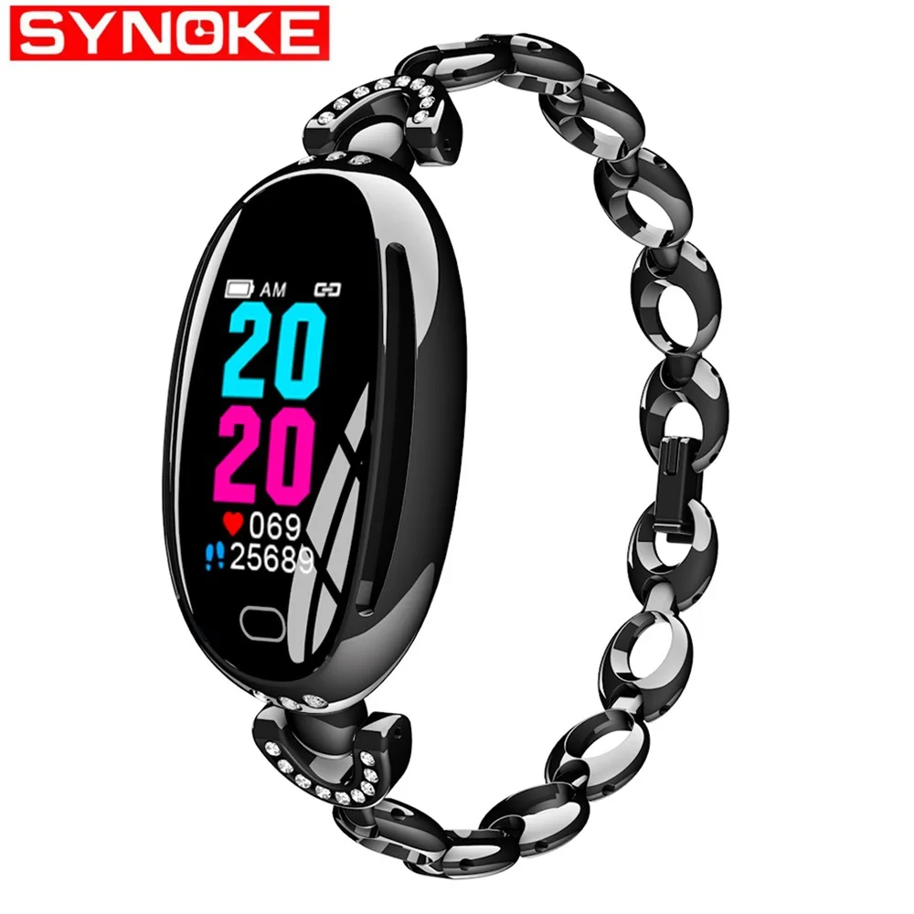 

Synoke Smart Bracelet Women's Heart Rate Blood Pressure Blood Oxygen Social Remind Remote Control Photo Shoot Sports Step Count