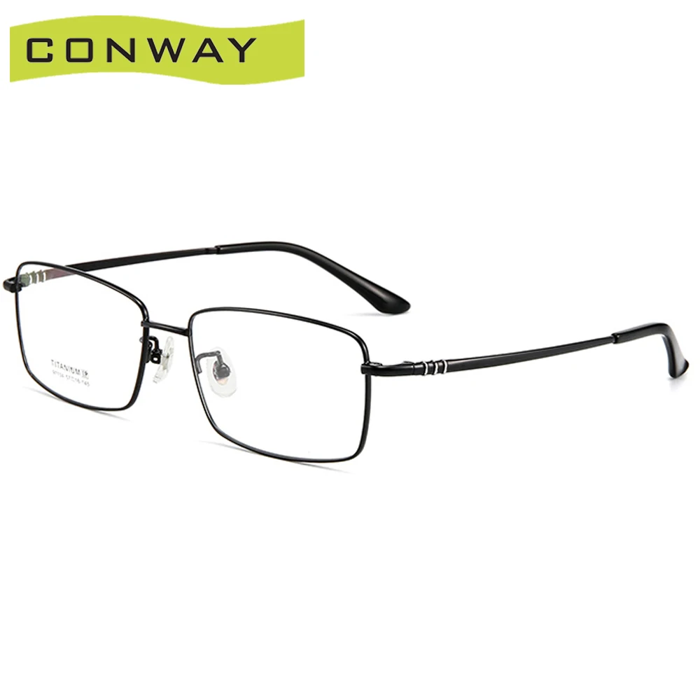 Conway, мужские очки, прозрачные линзы, прямоугольные очки, оправа, чистый титан, полная оправа, очки, очки без рецепта