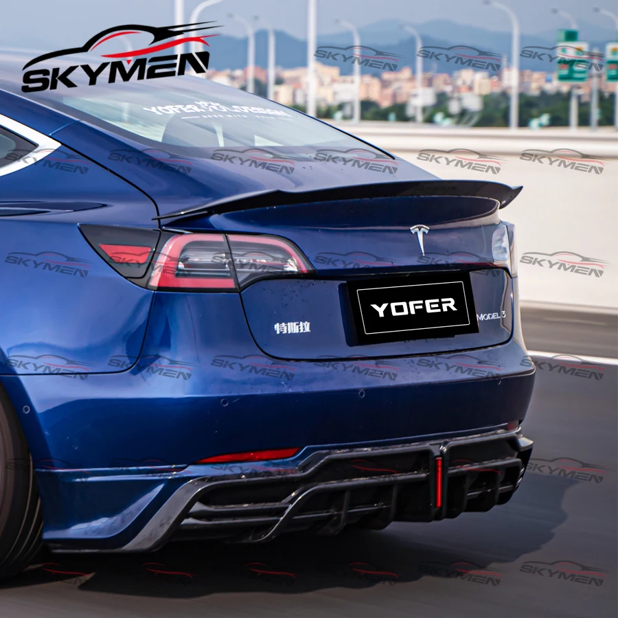 PROD 1005003359724874 ABS Wing Lip For Tesla Model3 Yofer Style Spoiler
Trim Body Kit Tuning Part For Model 3 Rear Trunk Ducktail Wing Racing
