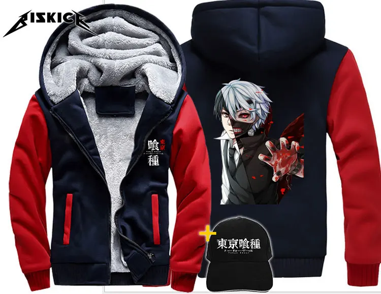 Аниме, утепленная, морозостойкая, Токийский Гуль, Кен, Kaneki, одежда для косплея, для мужчин, wo, Мужское пальто, куртка, зимняя, теплая, бархатная, толстовка, топ, худи