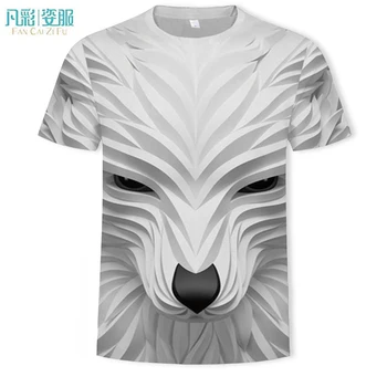 

Men clothes 2019 men's t-shirt with print Animal wolf tiger fox T-shirt summer White anime likee hip-hop Short sleeve t shirt