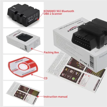 

KONNWEI Bluetooth KW902 ELM327 OBD2 Car Diagnostic Tool Scanner Mini BT Code Reader Auto Scanner Car Diagnostic Tool
