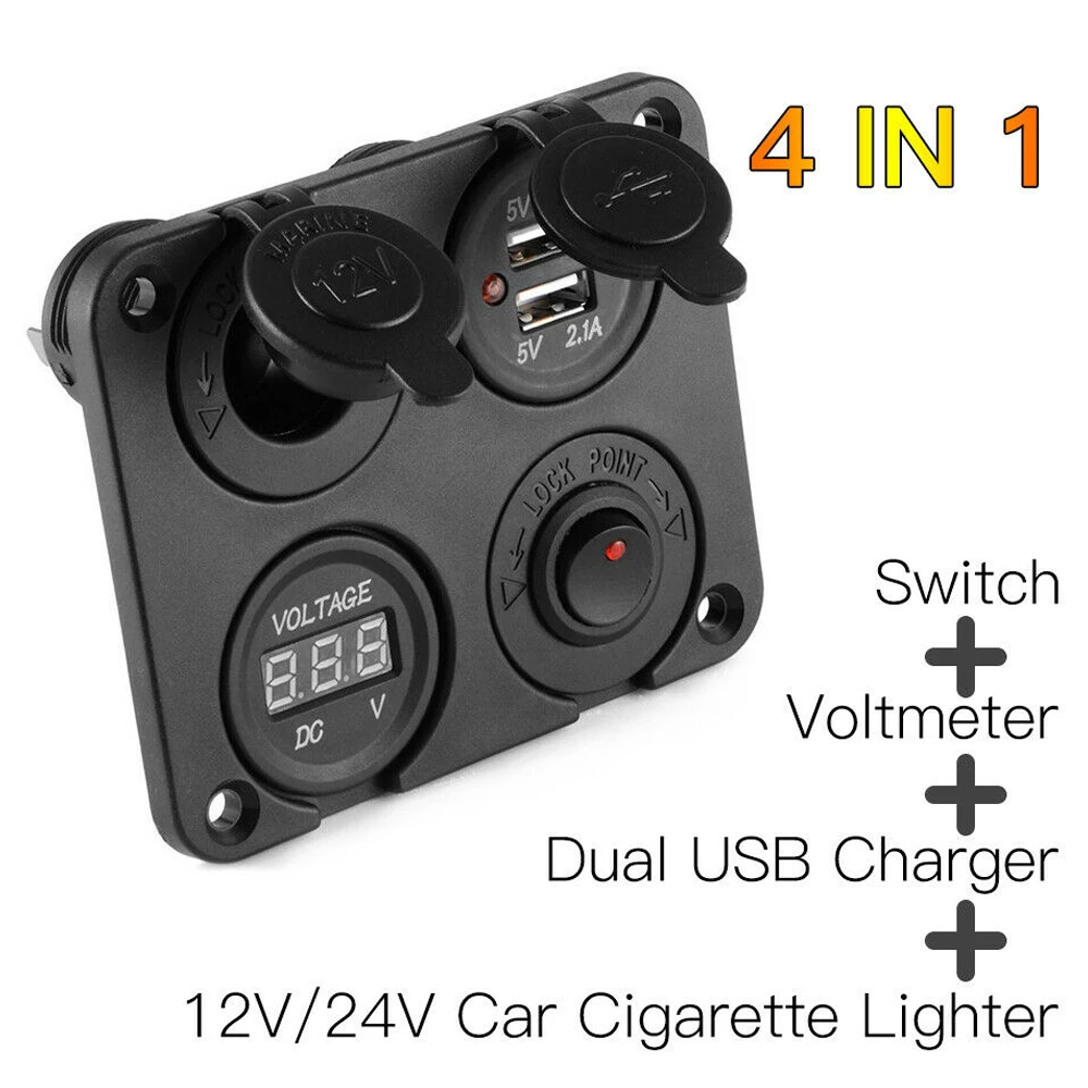 Новое автомобильное зарядное устройство с двумя USB-портами + светодиодный