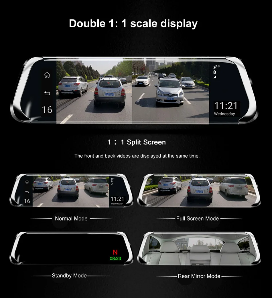 10 ''4G зеркало заднего вида Автомобильный видеорегистратор HD 1080P Авто регистратор двойной объектив рекордер WiFi ADAS gps навигация видеорегистратор резервная камера F800
