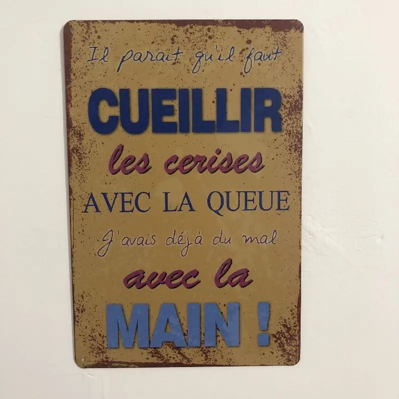 [Luckyaboy] Vintage Home Decor Dog Paris Attention Drink Car Metal Tin Signs Wall Art Painting Poster Bar Cafe Garage Decor