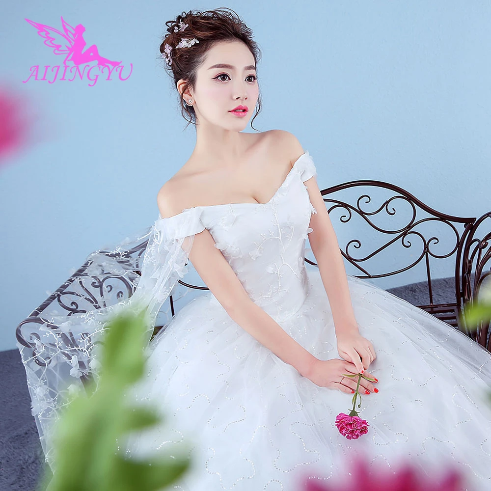 AIJINGYU vestidos blancos de boda, talla grande, victoriano de satén, vestido ruso adulto, comprar vestido de novia|Vestidos de novia| - AliExpress