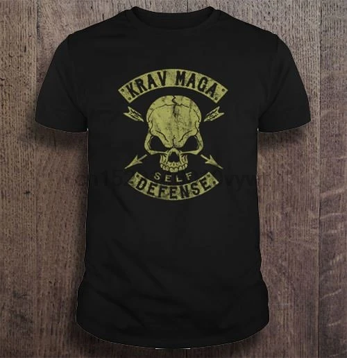 Мужская забавная футболка модная футболка krav Maga Самозащита череп женская футболка