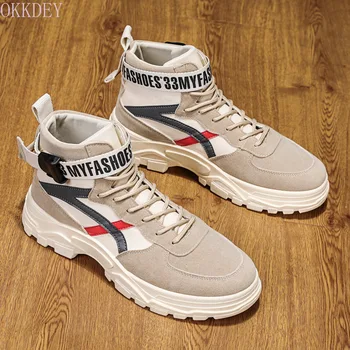 

[high top canvas Martin boots] new British work wear boots in autumn and winter 2020 men's leisure boot men