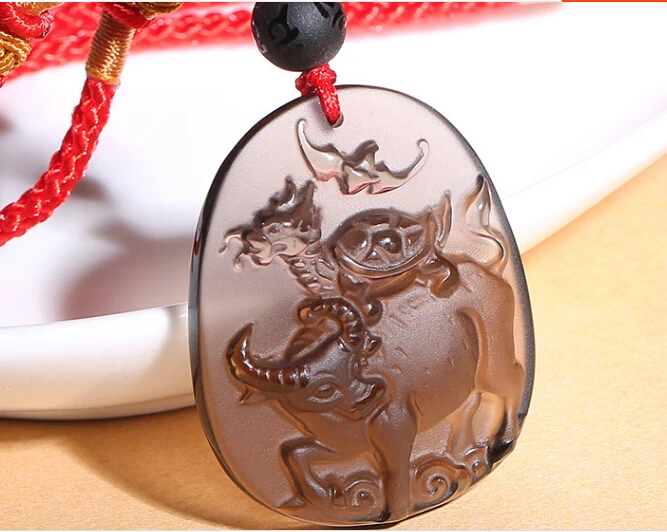 

Fashion Zodiac belongs to mouse double ox carving obsidian pendant mascot of the year of the original for men and women