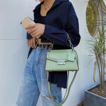 

Crossbody Bags For Women 2020 Stone Pattern PU Leather Small Totes With chain Handle Lady Shoulder Messenger Bag Handbags