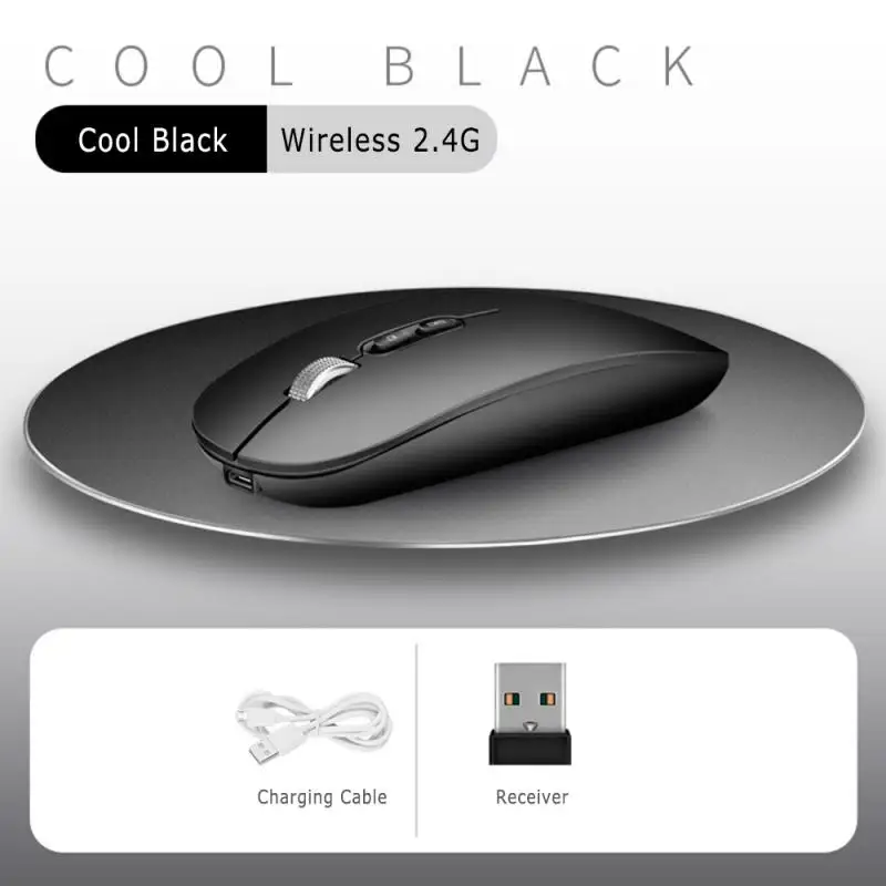 2 в 1 Bluetooth 2,4G Беспроводная Двухрежимная перезаряжаемая мышь 1600 dpi ультра-тонкая эргономичная Портативная оптическая мышь для ПК телефона