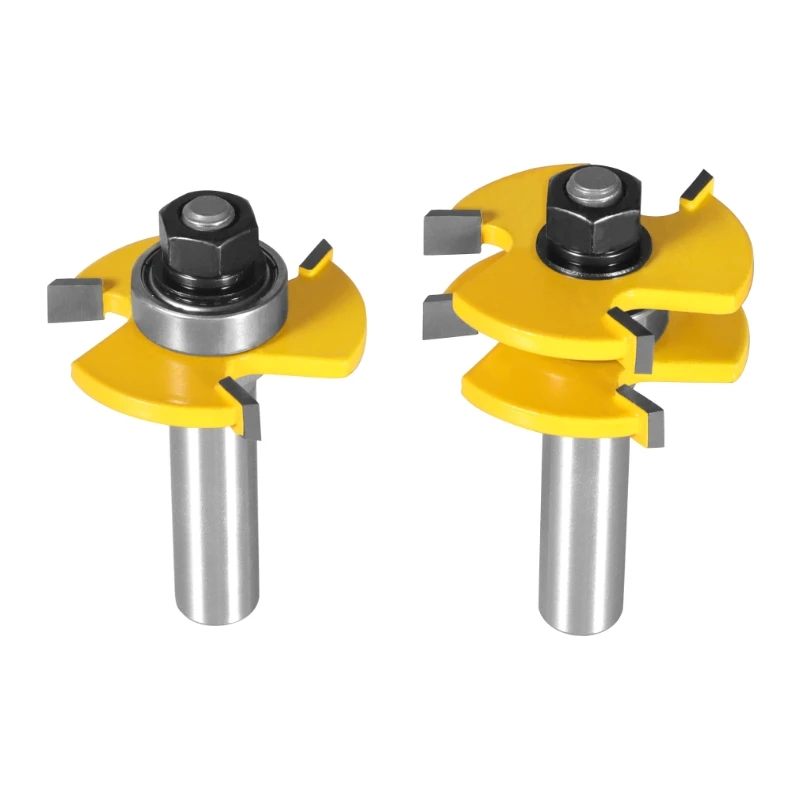YUSUN 2PCS  47MM Cove 1-7/8 T&G ASSEMBLY Cutter Router Bit Woodworking Milling Cutter For Wood Face Mill