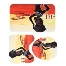 Porte doccia 3 шт./компл. африканская Женская печать занавеска для душа коврик крышка для унитаза коврик нескользящий коврик для ванной yoni паровое сиденье