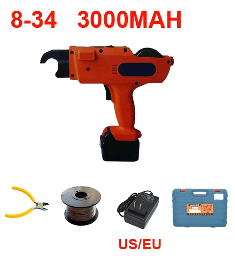 8-34M 1pc 3000mAh Ручная стальная машина для обвязки арматуры 1500 мАч 3000 мАч автоматическая машина для обвязки арматуры Беспроводная проволока литиевая батарея - Цвет: 8-34M 1pc 3000mAh