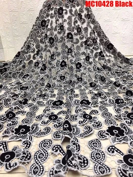 

Mr.Z High-Quality Black Guipure Cord Lace Fabric African Water Soluble Guipure Wedding Material Embroidered Nigerian Lace 5yards