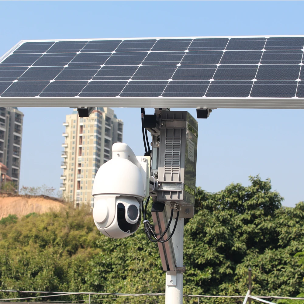 100W solar power camera 4G GSM sim card slot wireless wifi ip ptz 1080P sony cmos outdoor security cctv with 128G recording card