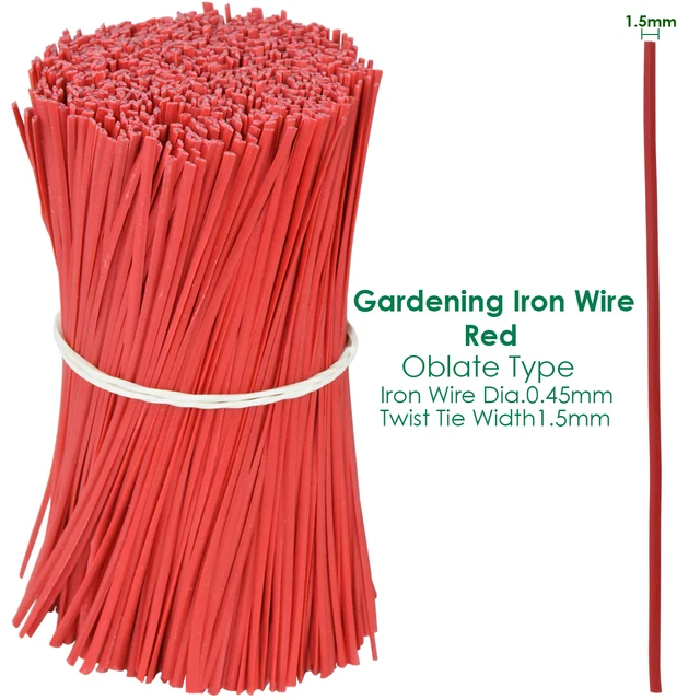 100PCS Gardening Cable Ties Reusable Oblate Iron Wire Twist Tie for Flower Plant Climbing Vines Multifunction Coated Fix Strings 4